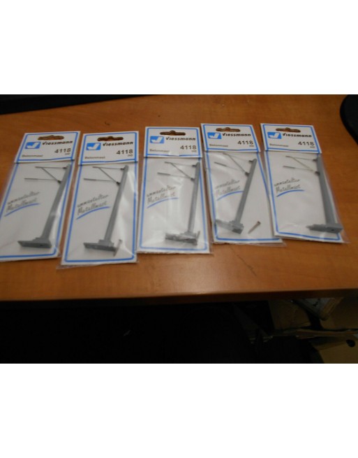 Lot de 5 SACHETS Mâts en béton H0 de la DB Viessmann réf 4118